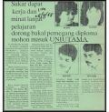 Sukar Dapat Kerja dan Minat Lanjut Pelajaran Dorong Bakal Pemegang Diploma Mohon Masuk UNIUTAMA